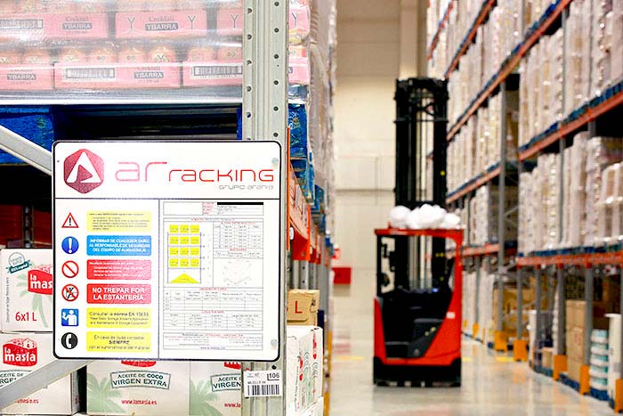 load warning notice racking